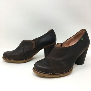 El Naturalista Brown Leather Women's Ankle Boots